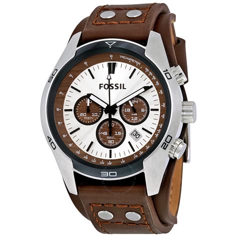 fossil coachman chronograph leather watch.